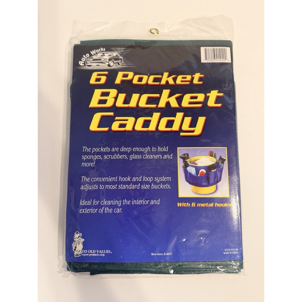 6 Pocket Bucket Caddy ~ Holds Car WashSupplies/Crafts/More- Adjustable- NEW